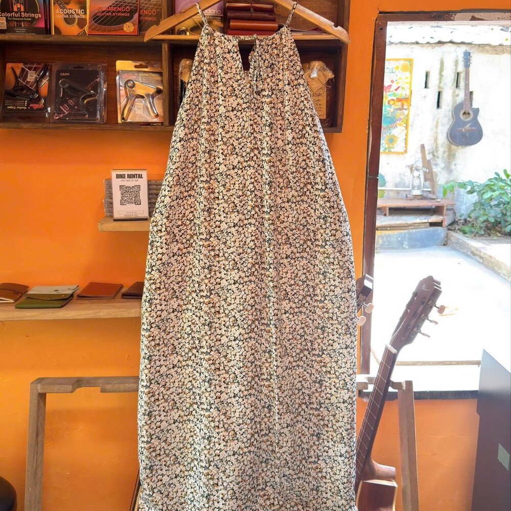 Pretty Floral Midi Dress Cottage Core Sundress
